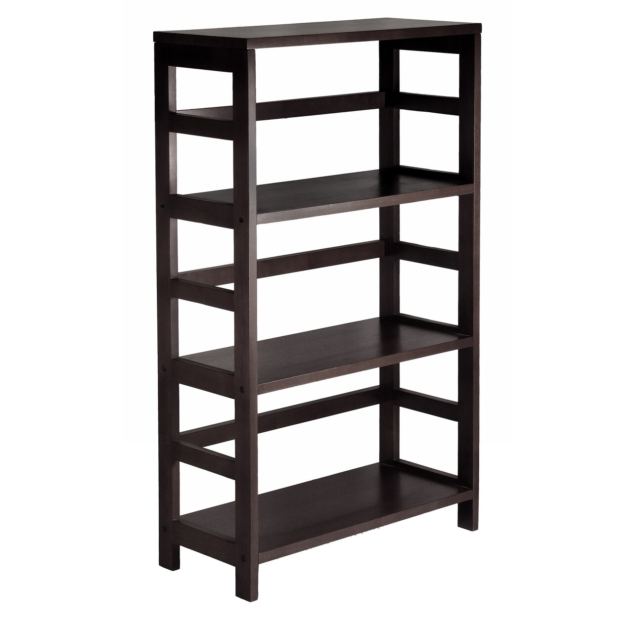 Contemporary Home Living 42” Espresso Brown 3-Tier Leo Shelf/Storage